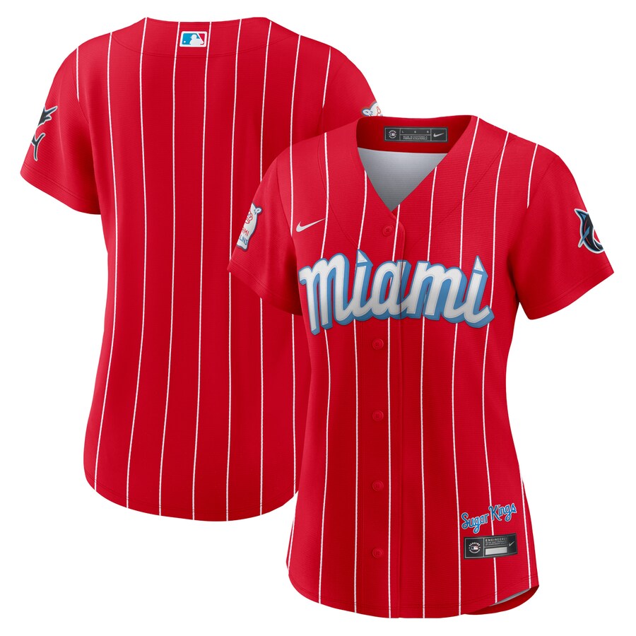 Women's Miami Marlins Nike Red 2021 City Connect Replica Jersey - Puhuasuan