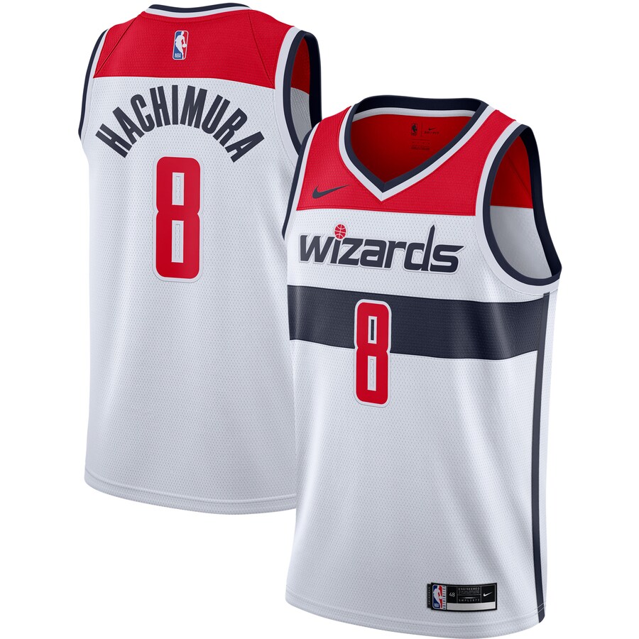 Men's Washington Wizards Rui Hachimura Nike White 2020/21 Swingman Jersey - Association Edition - Puhuasuan