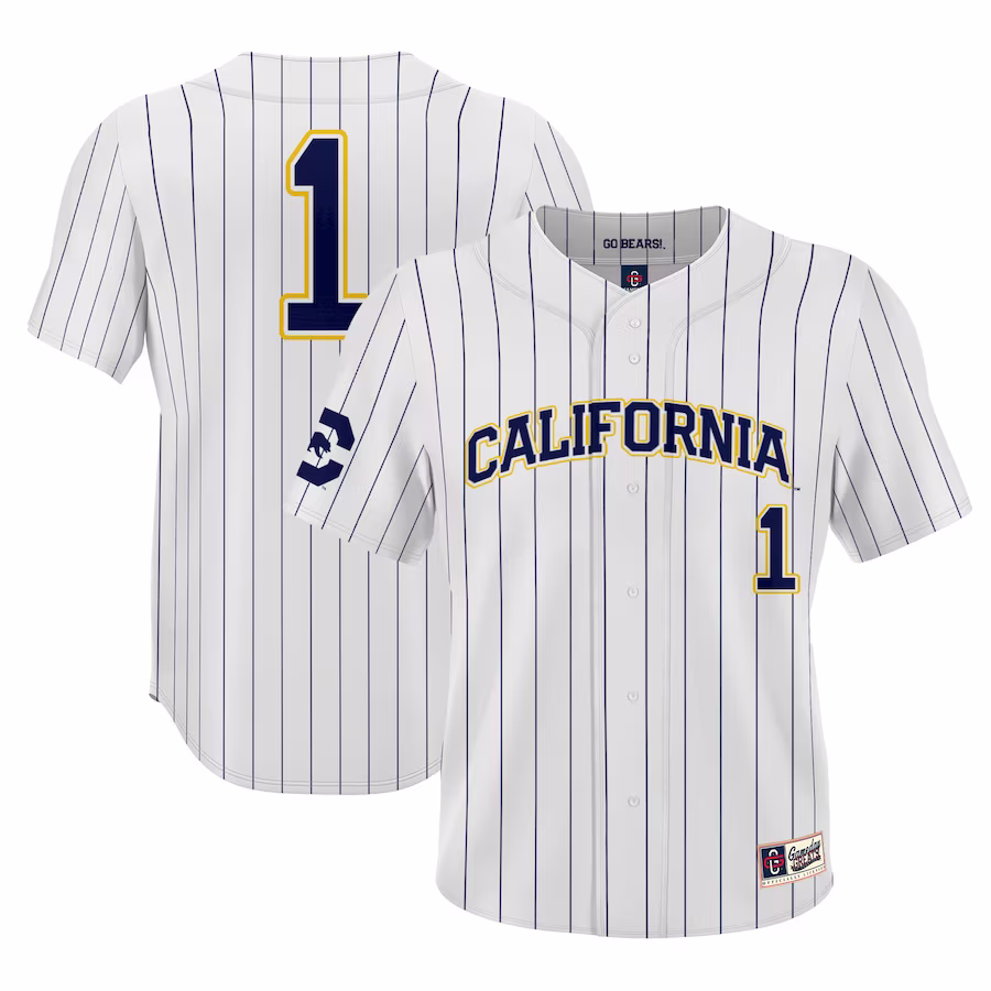 #1 Cal Bears GameDay Greats Lightweight Baseball Jersey - White - Puhuasuan
