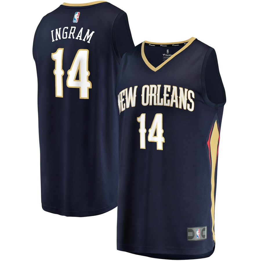 Men's New Orleans Pelicans Brandon Ingram Fanatics Navy 2020/21 Fast Break Replica Player Jersey - Icon Edition - Puhuasuan