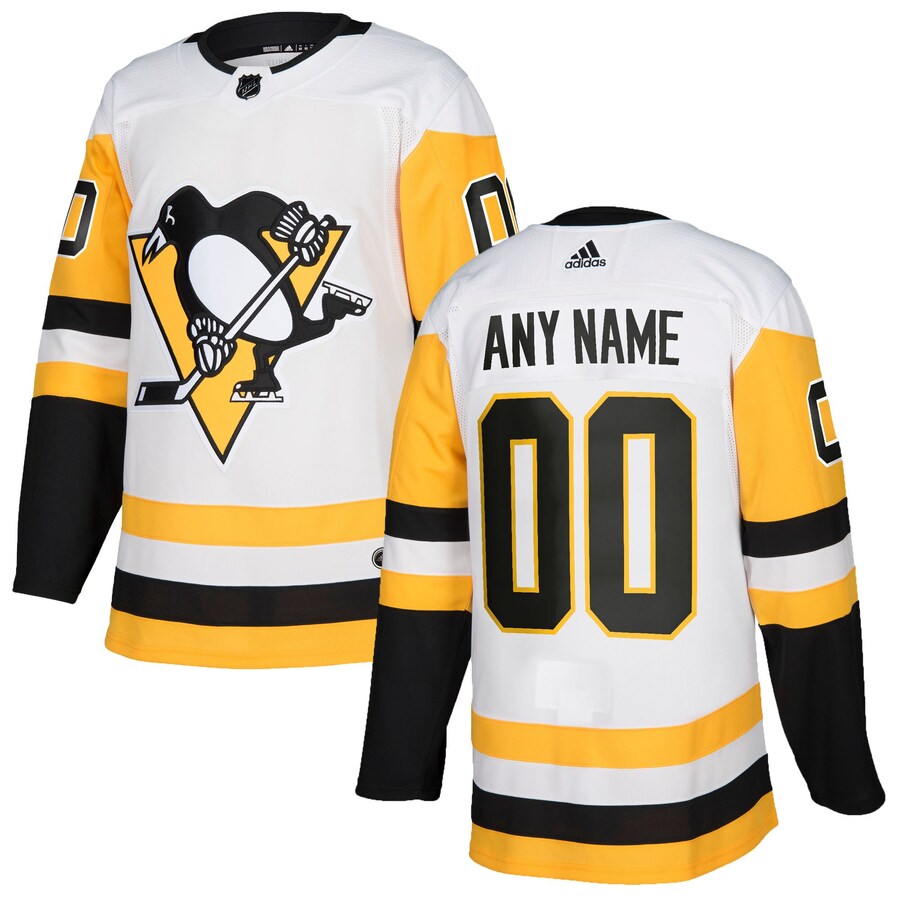 Men's Pittsburgh Penguins adidas White Authentic Custom Jersey - Puhuasuan