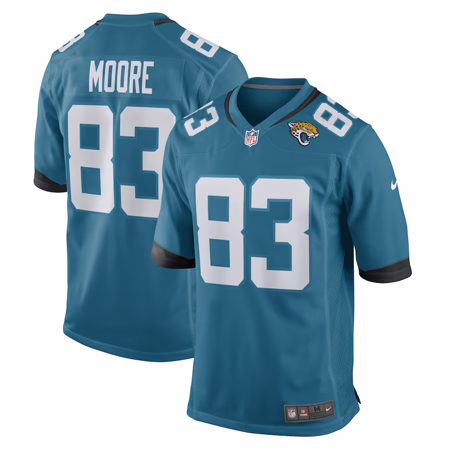 Men's Jacksonville Jaguars Jaylon Moore Nike Teal Game Player Jersey - Puhuasuan