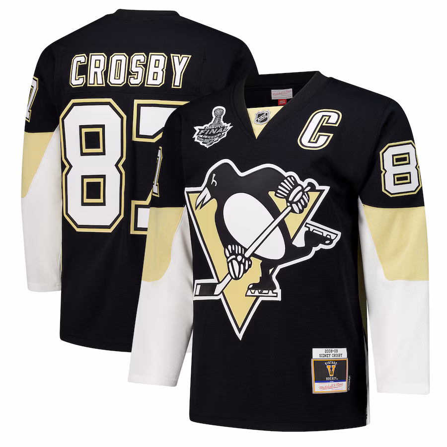 Men's Pittsburgh Penguins Sidney Crosby Black 2008-09 Power Play Jersey - Puhuasuan