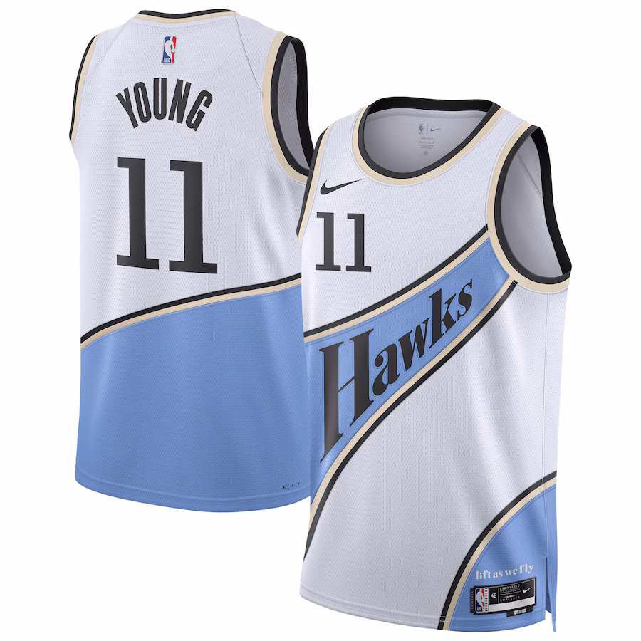 Unisex Atlanta Hawks Trae Young Nike White 2024/25 Swingman Player Jersey - City Edition - Puhuasuan