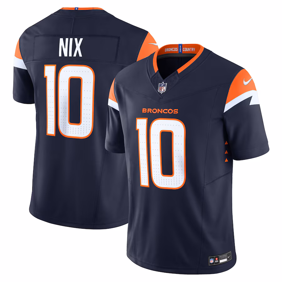 Men's Denver Broncos Bo Nix Nike Navy Alternate Vapor F.U.S.E. Limited Jersey - Puhuasuan