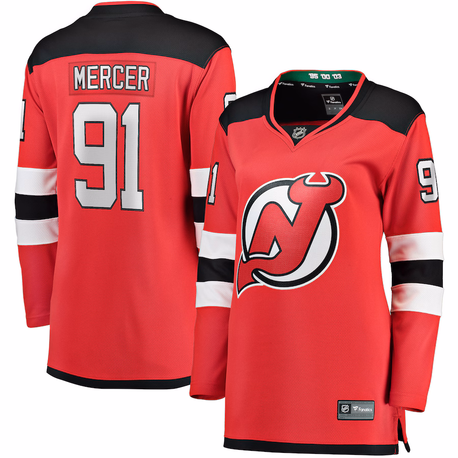 Women's New Jersey Devils Dawson Mercer Fanatics Red Home Breakaway Jersey - Puhuasuan