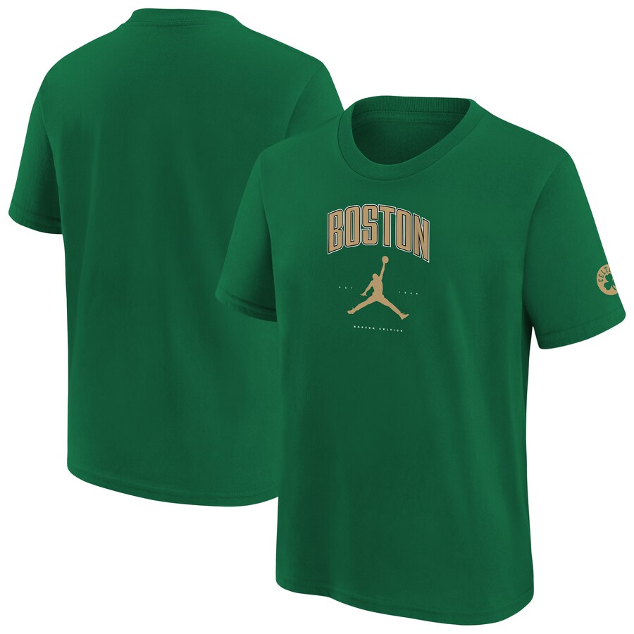 Youth Boston Celtics Jordan Brand Kelly Green Essential Cities T-Shirt - Puhuasuan