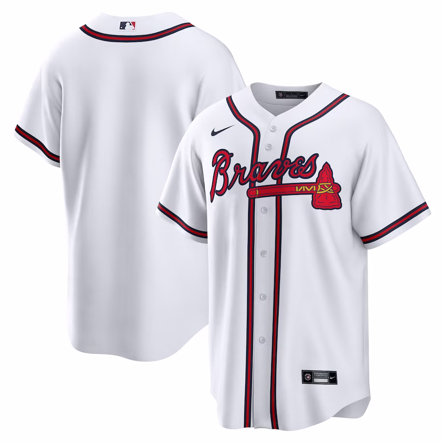 Men's Atlanta Braves Nike White Home Replica Team Jersey - Puhuasuan