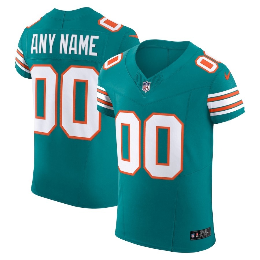 Men's Miami Dolphins Nike Aqua Alternate Vapor F.U.S.E. Elite Custom Jersey - Puhuasuan