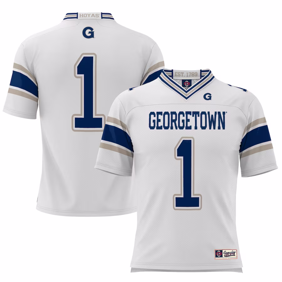 #1 Georgetown Hoyas GameDay Greats Youth Football Jersey �?White - Puhuasuan