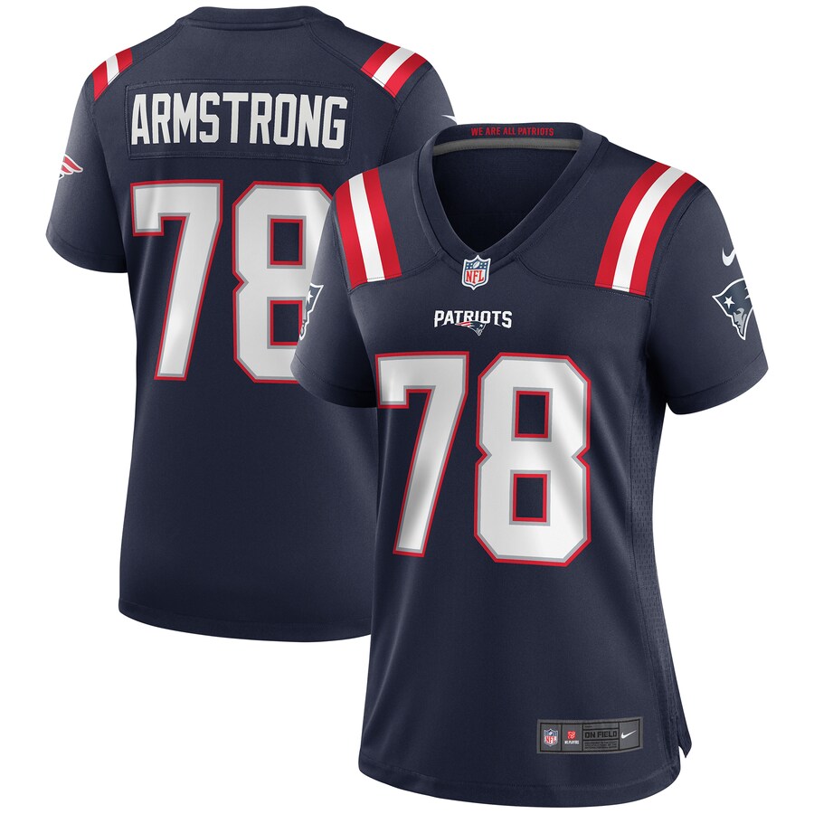 Women's New England Patriots Bruce Armstrong Nike Navy Game Retired Player Jersey - Puhuasuan