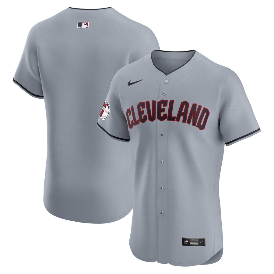 Men's Cleveland Guardians Nike Gray Alternate Vapor Premier Elite Patch Jersey - Puhuasuan