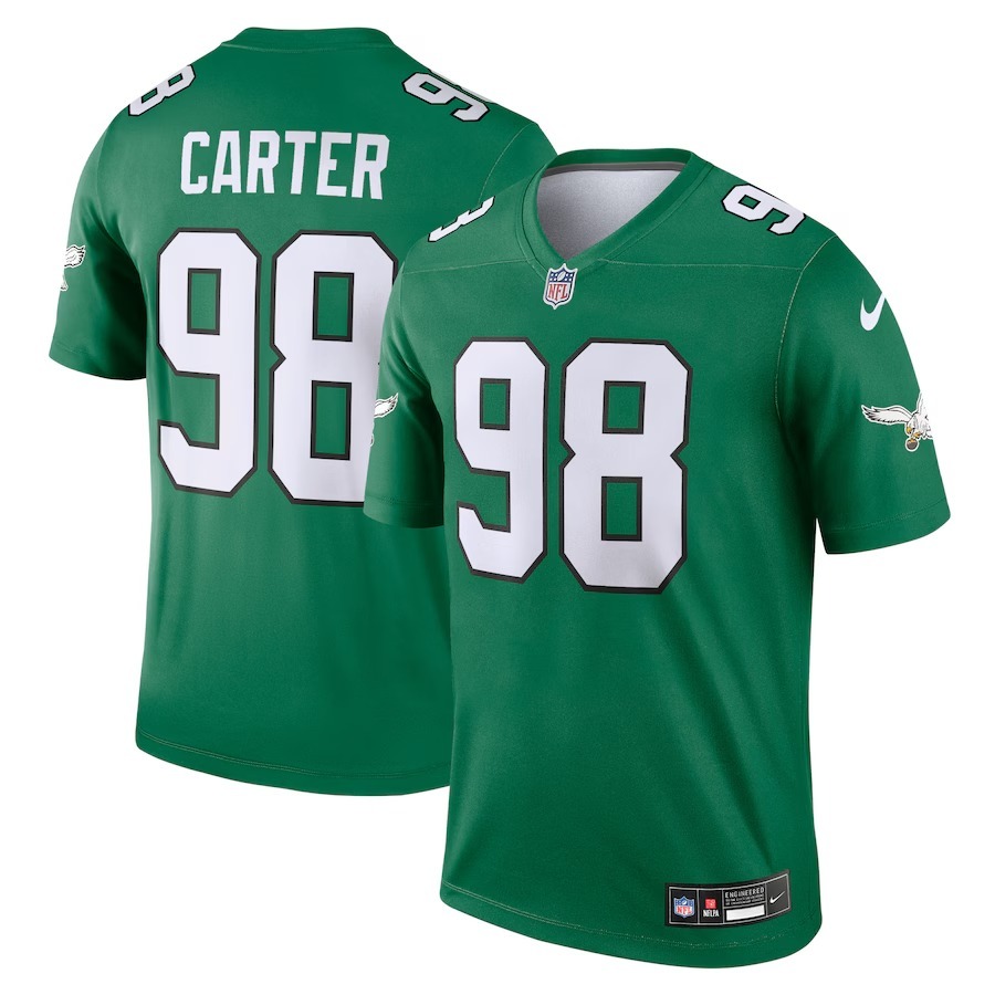 Men's Philadelphia Eagles Jalen Carter Nike Kelly Green Alternate Legend Jersey - Puhuasuan