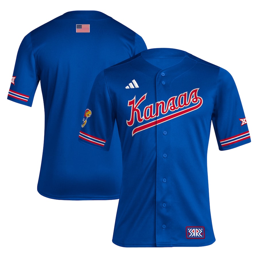 Kansas Jayhawks adidas Reverse Retro Replica Baseball Jersey - Royal - Puhuasuan