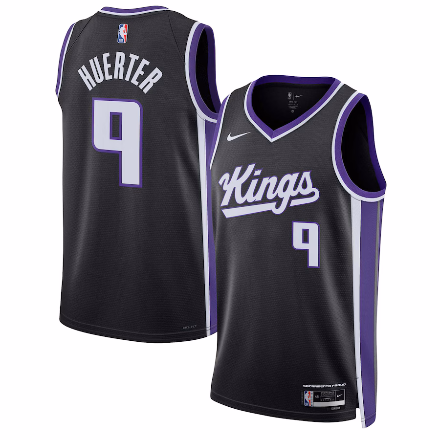 Unisex Sacramento Kings Kevin Huerter Nike Black Swingman Jersey - Icon Edition - Puhuasuan