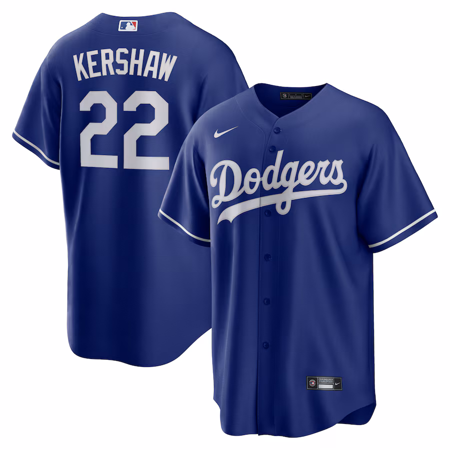 Men's Los Angeles Dodgers Clayton Kershaw Nike Royal Big & Tall Alternate Replica Player Jersey - Puhuasuan