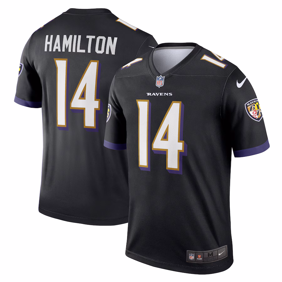 Men's Baltimore Ravens Kyle Hamilton Nike Black Alternate Legend Jersey - Puhuasuan
