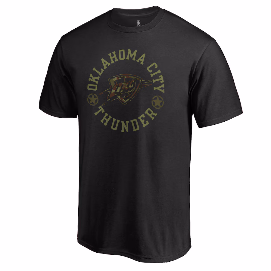 Men's Oklahoma City Thunder Black Liberty T-Shirt - Puhuasuan