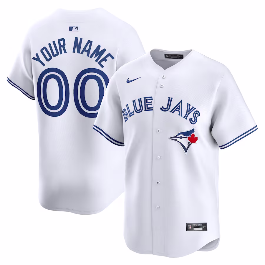 Men's Toronto Blue Jays Nike White Home Limited Custom Jersey - Puhuasuan