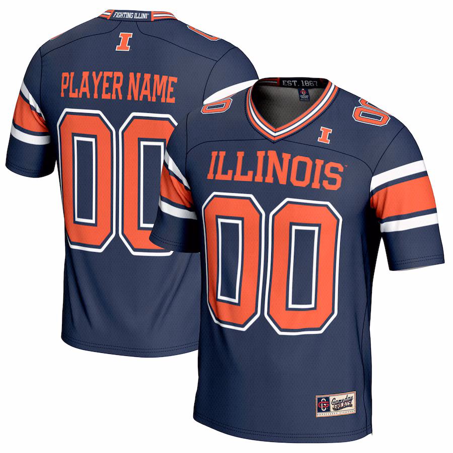 Illinois Fighting Illini GameDay Greats NIL Pick-A-Player Football Jersey - Navy - Puhuasuan