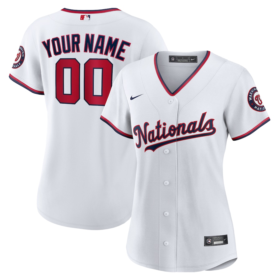Women's Washington Nationals Nike White Replica Custom Jersey - Puhuasuan