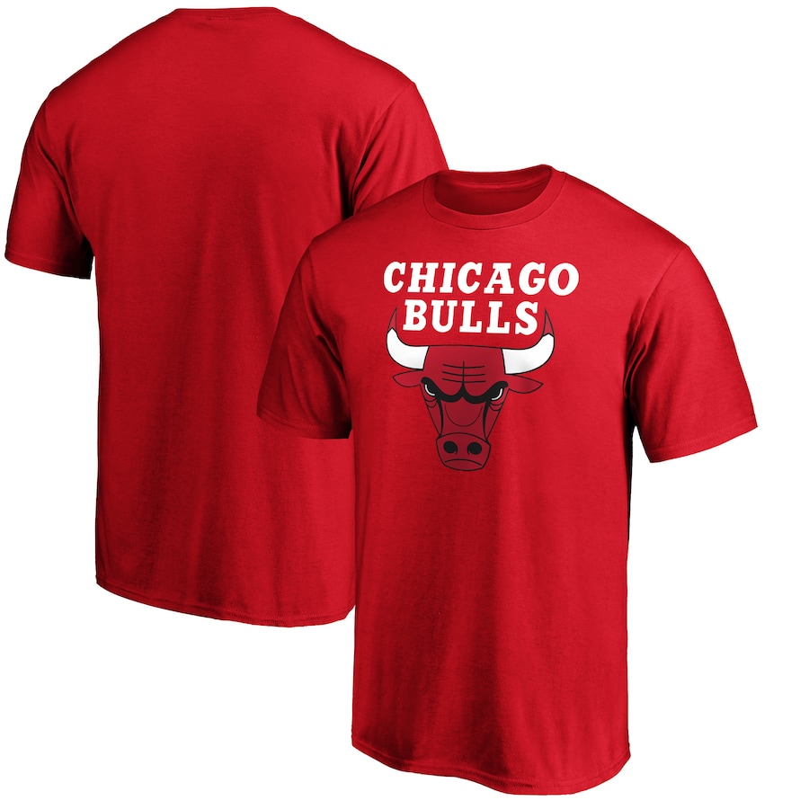Men's Chicago Bulls Red Global Logo T-Shirt - Puhuasuan