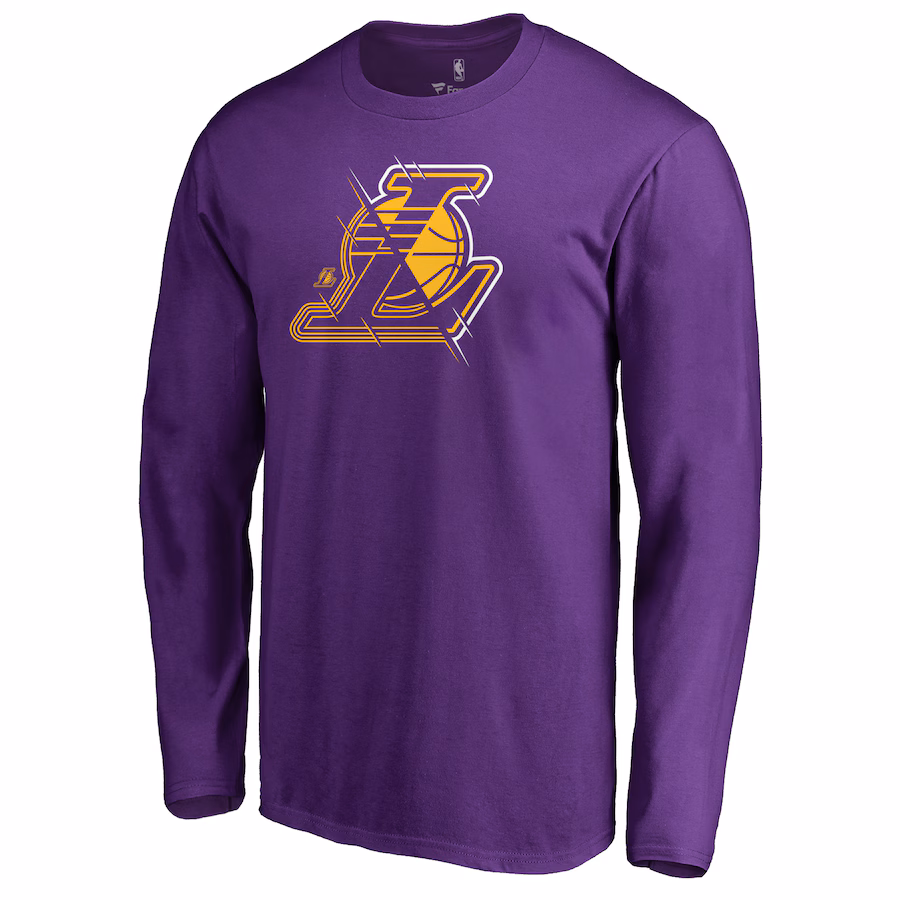 Men's Los Angeles Lakers Purple X-Ray Long Sleeve T-Shirt - Puhuasuan