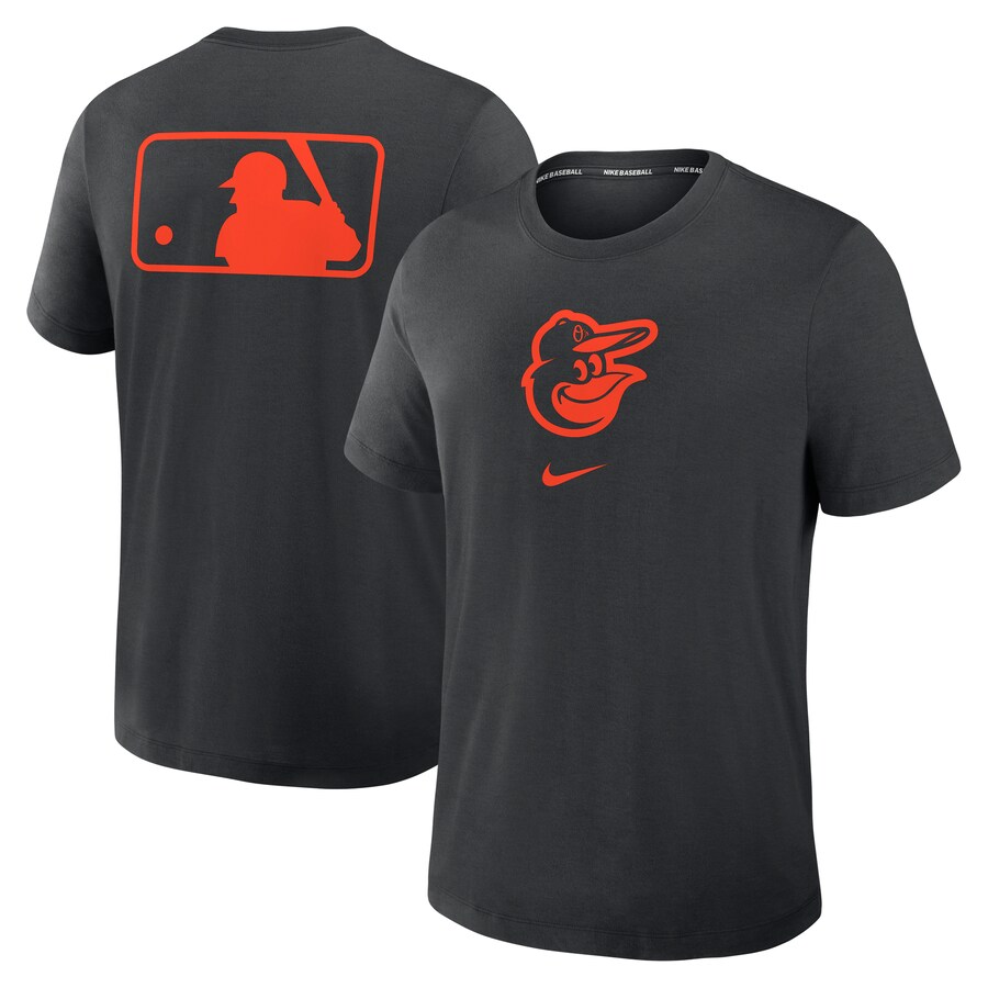 Men's Baltimore Orioles Nike Black Authentic Collection Early Work Tri-Blend Performance T-Shirt - Puhuasuan
