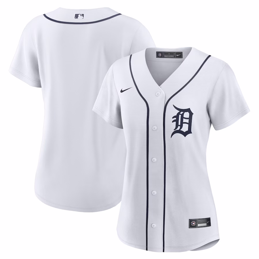 Women's Detroit Tigers Nike White Home Replica Team Jersey - Puhuasuan
