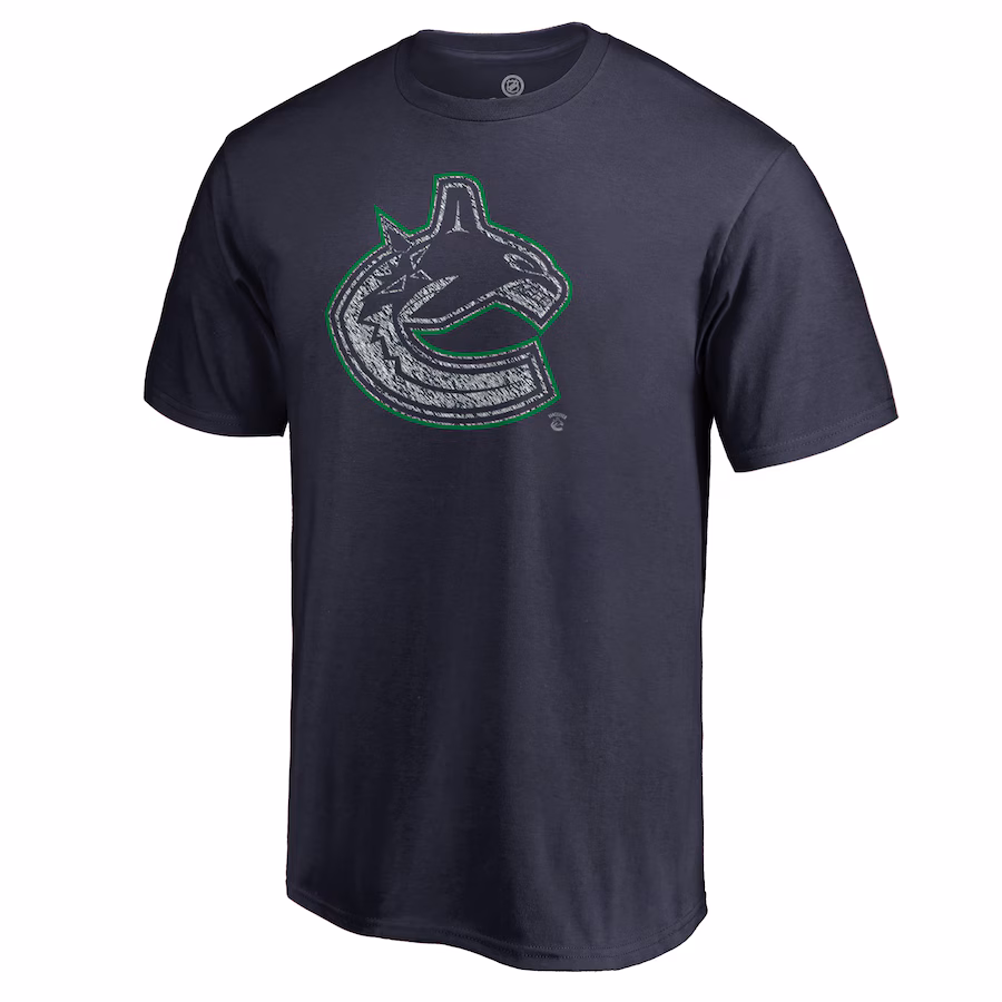 Men's Vancouver Canucks Navy Static Logo T-Shirt - Puhuasuan