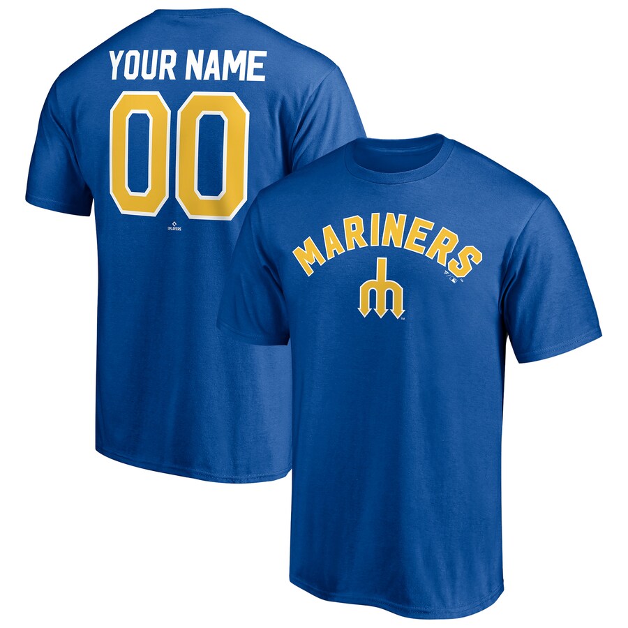 Men's Seattle Mariners Royal Cooperstown Winning Streak Personalized Name & Number T-Shirt - Puhuasuan