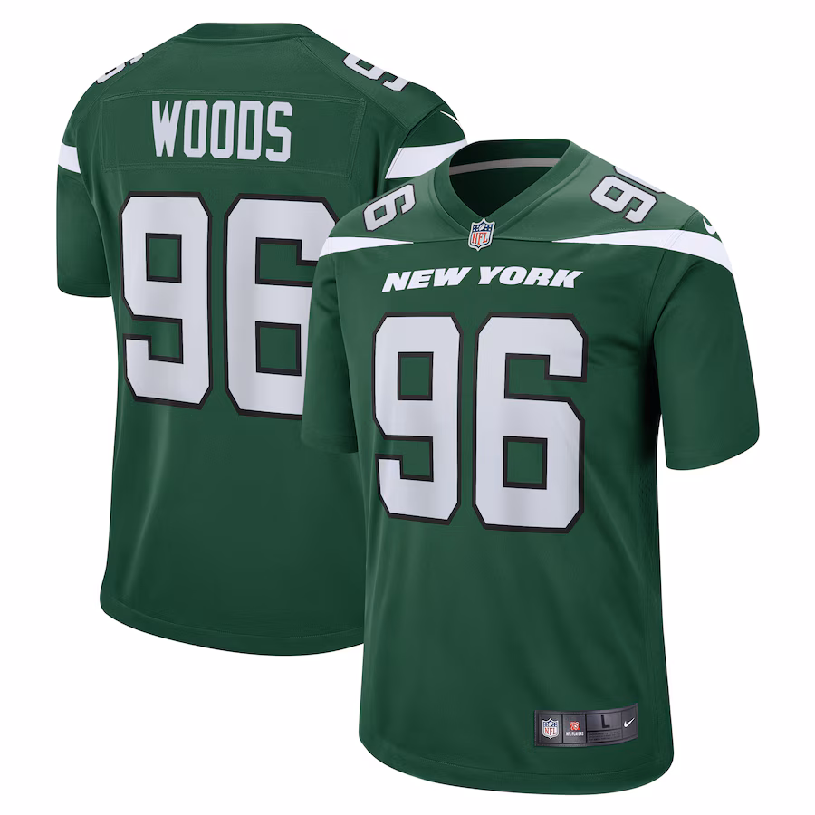 Men's New York Jets Al Woods Nike Gotham Green  Game Jersey - Puhuasuan