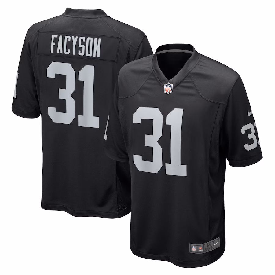 Men's Las Vegas Raiders Brandon Facyson Nike  Black Team Game Jersey - Puhuasuan