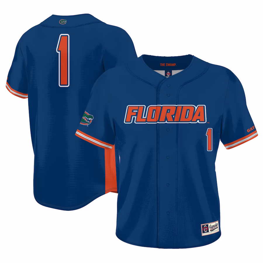 #1 Florida Gators GameDay Greats Youth Lightweight Baseball Jersey - Royal - Puhuasuan