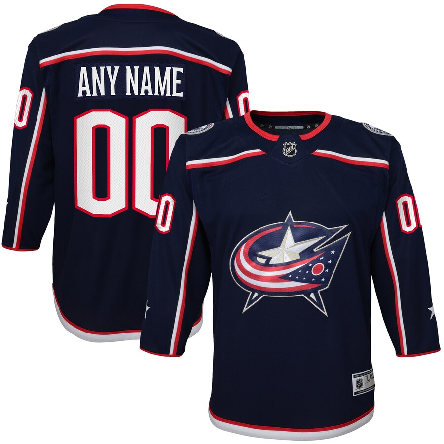 Youth Columbus Blue Jackets Navy Home Premier Custom Jersey - Puhuasuan