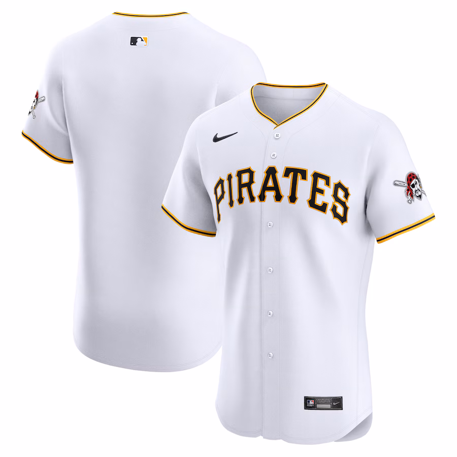 Men's Pittsburgh Pirates Nike White Home Elite Jersey - Puhuasuan