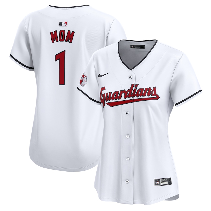 Women's Cleveland Guardians Nike White #1 Mom Home Limited Jersey - Puhuasuan