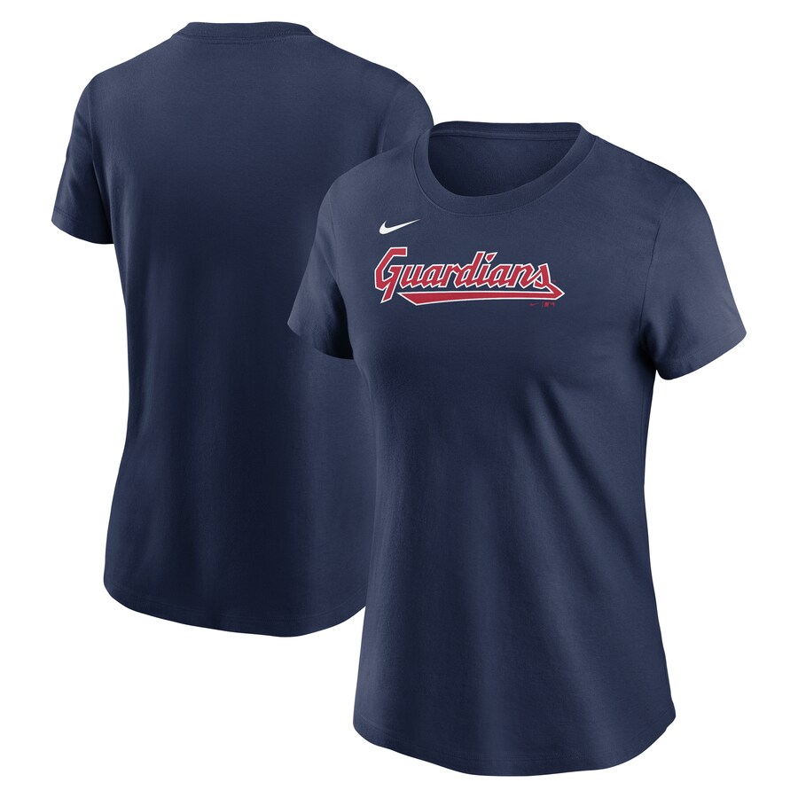 Women's Cleveland Guardians Nike Navy Fuse Wordmark T-Shirt - Puhuasuan