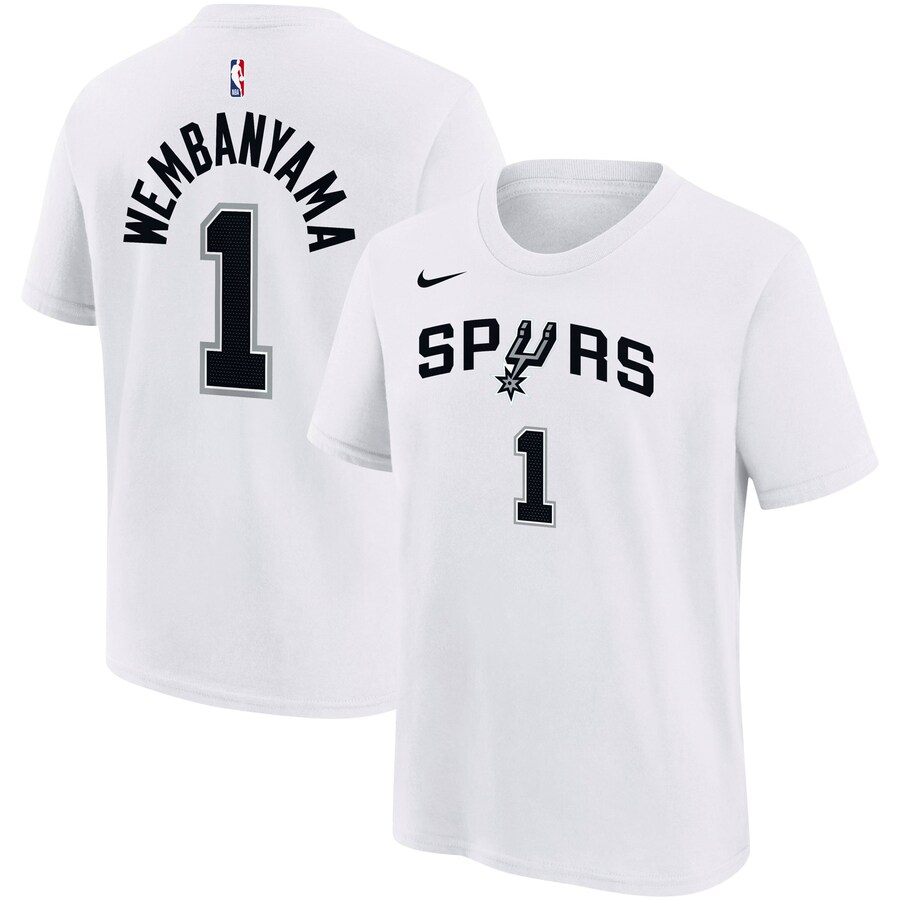 Youth San Antonio Spurs Victor Wembanyama Nike White Name & Number Association T-Shirt - Puhuasuan