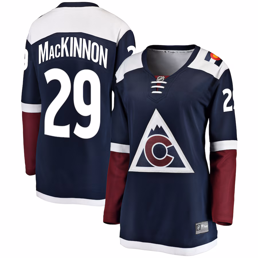 Women's Colorado Avalanche Nathan MacKinnon Fanatics Navy Alternate Breakaway Player Jersey - Puhuasuan