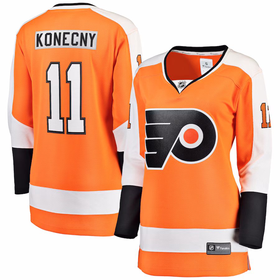 Women's Philadelphia Flyers Travis Konecny Fanatics Orange Home Premier Breakaway Player Jersey - Puhuasuan
