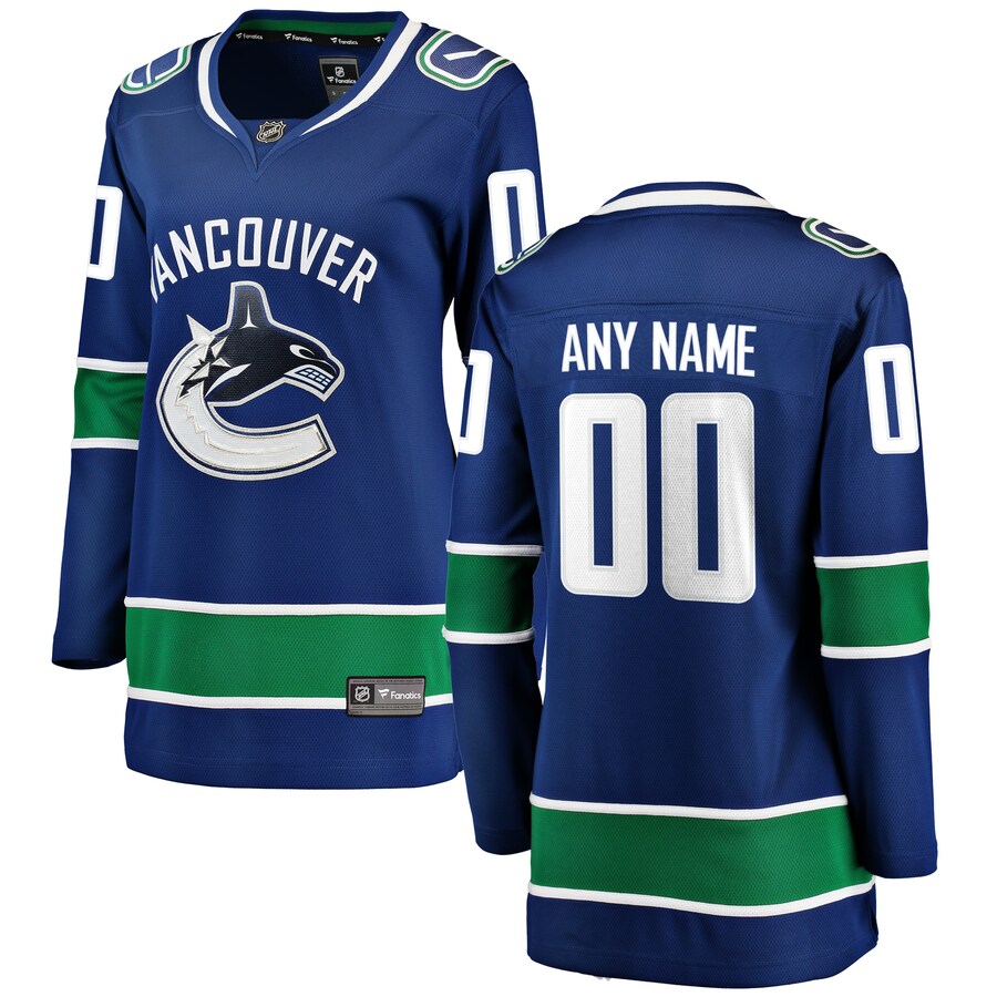 Women's Vancouver Canucks Fanatics Branded Blue Home Breakaway Custom Jersey - Puhuasuan