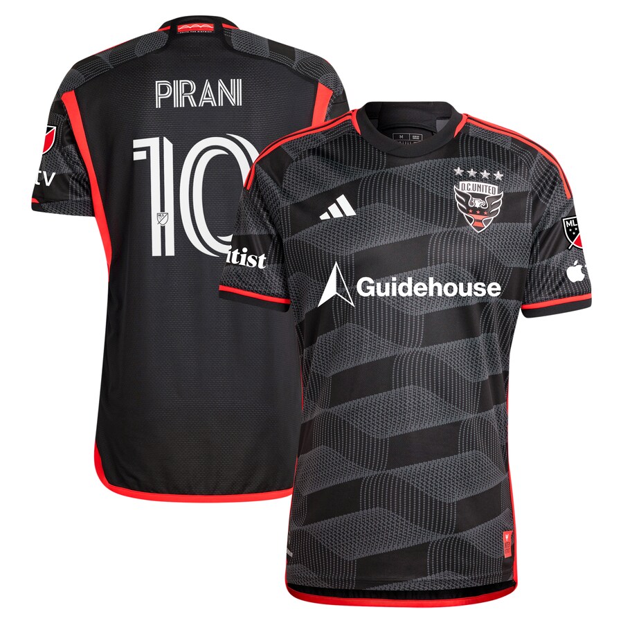Men's D.C. United Gabriel Pirani adidas Black 2024 The Icon Kit Authentic Player Jersey - Puhuasuan