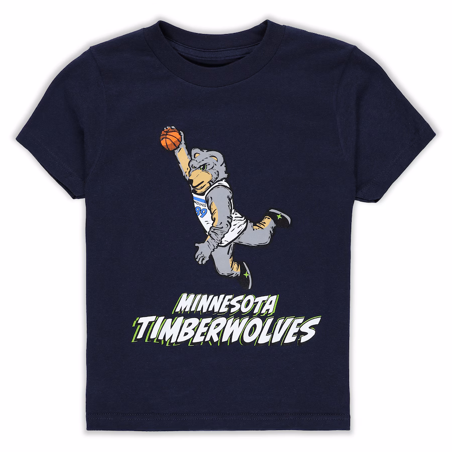 Youth Minnesota Timberwolves Stadium Essentials Navy Mascot Air T-Shirt - Puhuasuan
