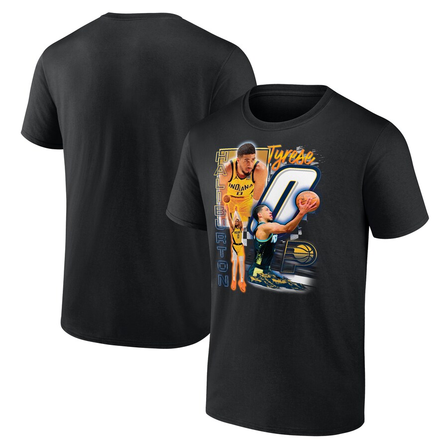 Men's Indiana Pacers Tyrese Haliburton Black Notorious 3.0 Player T-Shirt - Puhuasuan