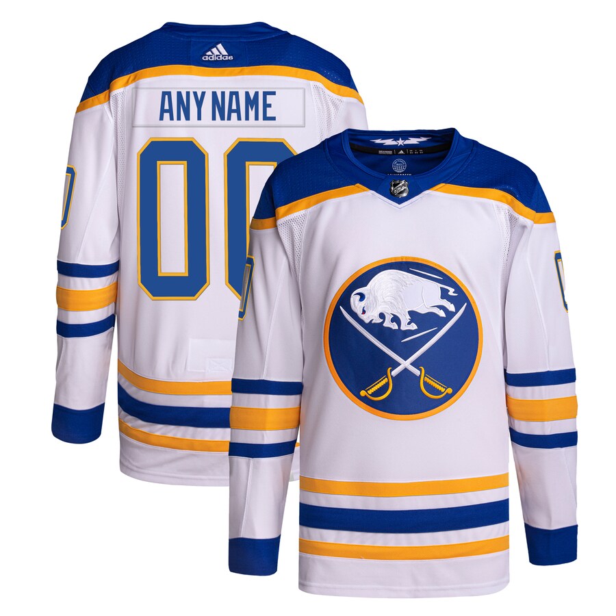 Men's Buffalo Sabres  adidas White Away Authentic Pro Primegreen Custom Jersey - Puhuasuan