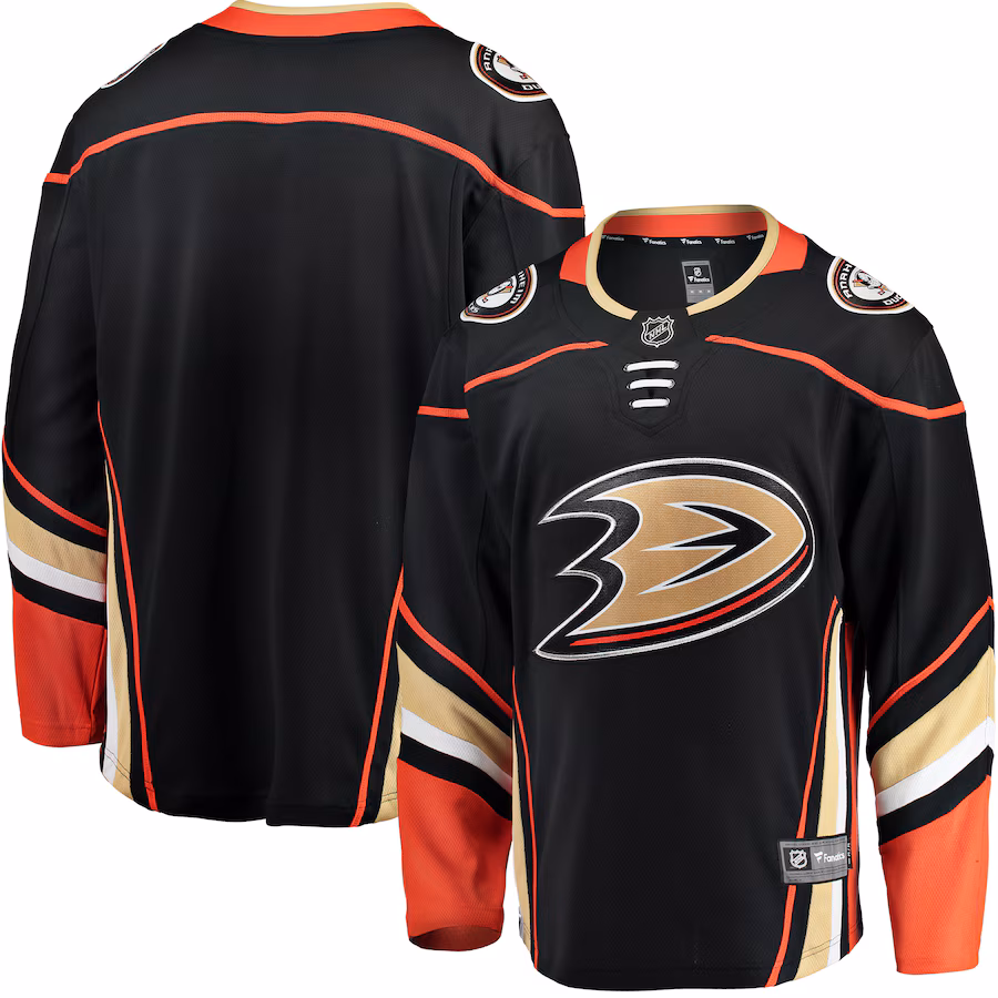 Men's Anaheim Ducks Fanatics Black Breakaway Home Jersey - Puhuasuan
