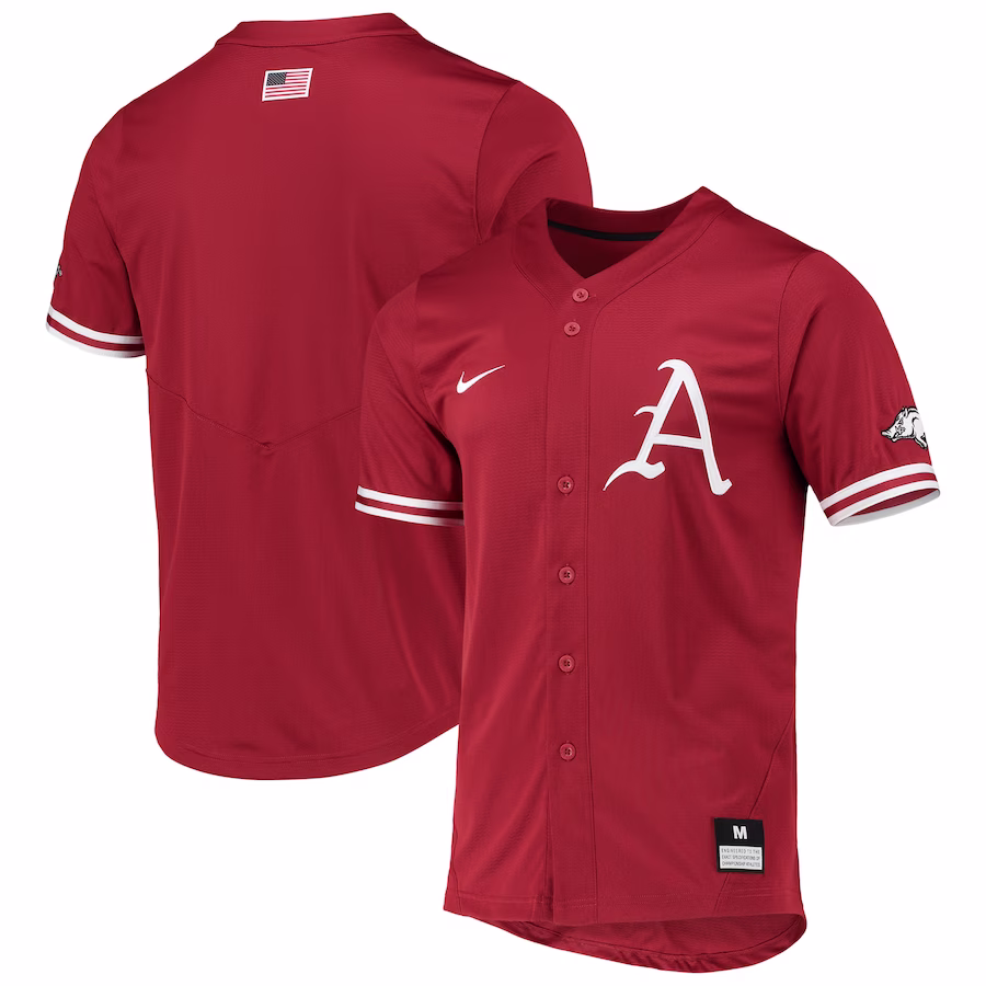 Arkansas Razorbacks Nike Replica Baseball Jersey - Cardinal - Puhuasuan
