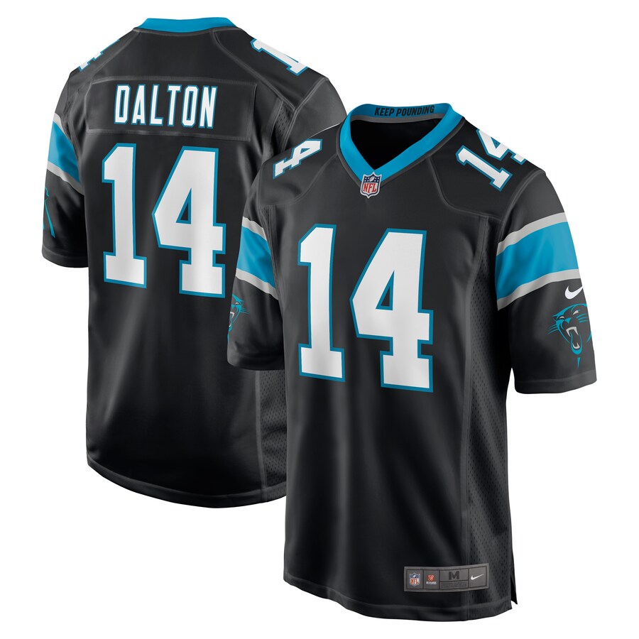 Men's Carolina Panthers Andy Dalton Nike Black Game Player Jersey - Puhuasuan