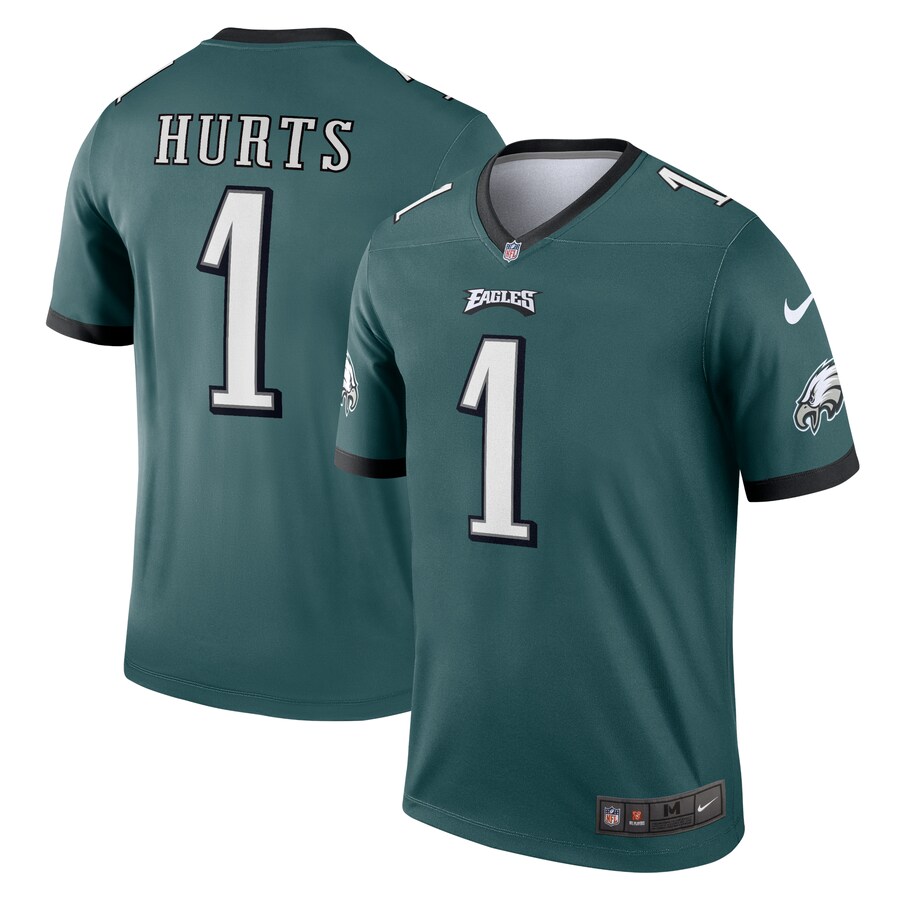 Men's Philadelphia Eagles Jalen Hurts Nike Midnight Green Team Legend Player Performance Top - Puhuasuan